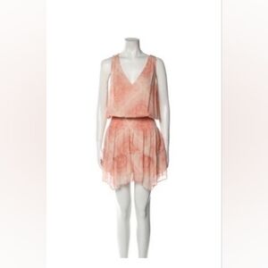NWT Ramy Brook Peach And White Mini Dress Medium